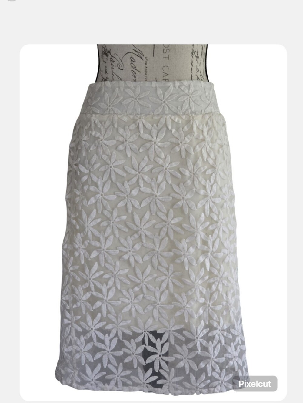 Maurices Sheer Embroidered Pencil Skirt.